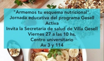 27/09: SE REALIZAR UNA JORNADA NUTRICIONAL